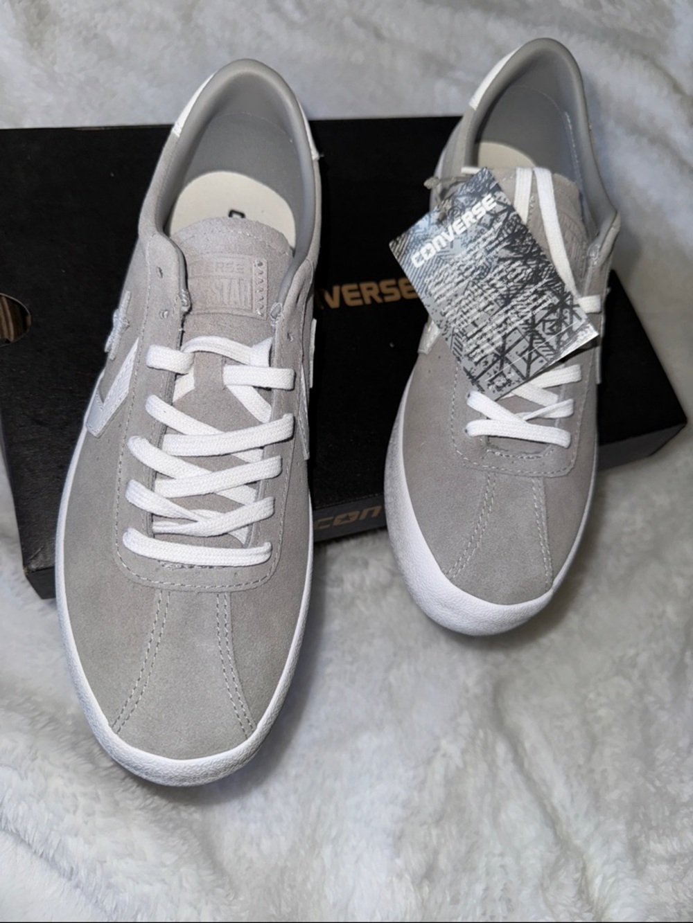 Converse Women’s Suede Sneakers in Grey with White Accents